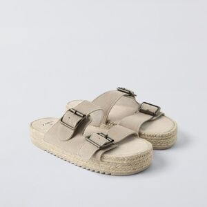 ZARA KIDS JUTE LEATHER SANDALS